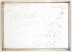 E jelzéssel: Amor-szerelmesek (erotikus grafika). Toll, papír, jobb felső sarkában olasz nyelvű idéz...