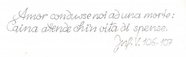 E jelzéssel: Amor-szerelmesek (erotikus grafika). Toll, papír, jobb felső sarkában olasz nyelvű idéz...