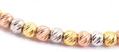 Ezüst(Ag) gyöngyös karperec, jelzett, 5,5×6 cm, nettó: 5,42 g