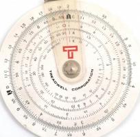 Kör alakú logarléc, angol nyelvű leírással, d: 8 cm