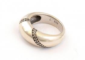 Ezüst(Ag) masszív köves gyűrű, Esprit jelzéssel, méret:53, bruttó: 8,68 g