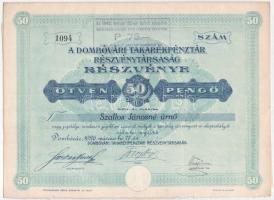 Dombóvár 1920. "Dombóvár és vidéke üzemi, termelő és értékesítő szövetkezet" üzletrésze 50...