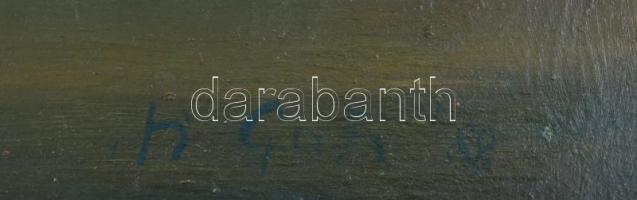 Ifj. Guti József Soma (1946-): Homokos part (szürreális táj). Olaj, farost, jelzett, két apró sérülé...