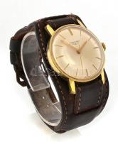 Longines mechanikus karóra, bőr szíjjal, nem működik, számlap és szíj kopottas, d: 31 mm