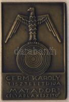 DN "Germ Károly tiszteletdíja-"Matador" céltáblakészítő" nagyalakú, szögletes Br plakett T:2