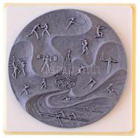 Szovjetunió 1980. Moszkvai Olimpia fém emlékérem műanyag tokban (65mm) T:1 Soviet Union 1980. Olympics Moscow metal commemorative medallion in plastic case (65mm) C:UNC