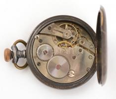 Tavannes fém zsebóra, porcelán számlappal, másodpercmutatóval (számlap sérült, üveg nélküljavításra ...