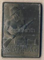 1943. "Műegyetemi Lövészegyesület 1919" szögletes Zn plakett. Szign.Szoboszlay T:2