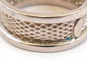 Ezüst(Ag) széles gyűrű, Tiffany jelzéssel, méret: 57, nettó: 4,47 g