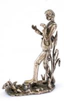 Ezüst(Ag) miniatűr figura, jelzett, m: 5 cm, nettó: 27,5 g