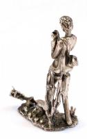 Ezüst(Ag) miniatűr figura, jelzett, m: 5 cm, nettó: 27,5 g