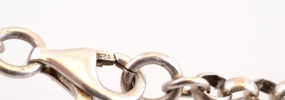 Ezüst(Ag) karkötő, extra nagy függőkkel, jelzett, h: 18,5 cm, bruttó: 29,2 g