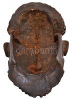 Afrikai, faragott teknőspáncél maszk, berakással, 1900-1920 körül, sérült, 27x20 cm