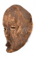 Afrikai, faragott fa maszk, 23x16 cm