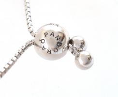 Ezüst(Ag) karkötő, Pandora jelzéssel, állítható h: 17 cm, bruttó: 5,2 g