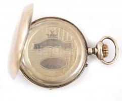 Ezüst(Ag) zsebóra, jelzett, egyik mutatója cserélt, nem jár, d: 5 cm, bruttó: 96,2 g