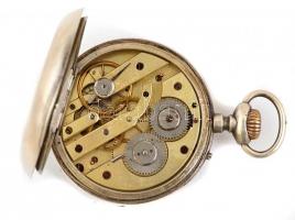 Ezüst(Ag) zsebóra, jelzett, egyik mutatója cserélt, nem jár, d: 5 cm, bruttó: 96,2 g