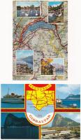 9 db MODERN külföldi képeslap: térképek / 9 modern unused map postcards with European countries