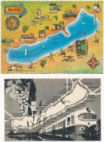 Balaton - 2 db modern térképes képeslap / 2 modern map postcards