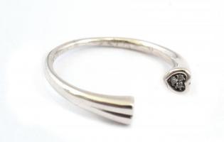 Ezüst(Ag) szívecskés gyűrű, Pandora jelzéssel, méret: 54, bruttó: 2,13 g