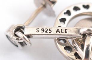 Ezüst(Ag) karikás fülbevalópár, Pandora jelzéssel, h: 3 cm, bruttó: 5,16 g