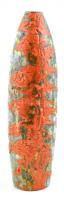 Nagy méretű retró mázas kerámia váza, olvashatatlan jelzéssel (Szilágyi?), apró kopásokkal, száján sérüléssel, m: 52 cm