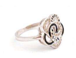 Ezüst(Ag) virágos gyűrű, Bulgari jelzéssel, méret: 55, bruttó: 3,42 g