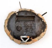 Achát alapra szerelt óra, elemmel működik, sérült, 10×12 cm