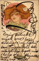 1902 Art Nouveau lady. 232. litho s: Raphael Kirchner (fl)