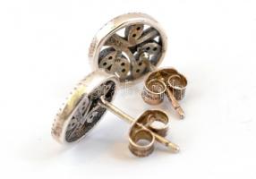 Ezüst(Ag) életfás fülbevalópár, Pandora jelzéssel, d: 1 cm, bruttó: 1,86 g