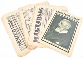 1933 Gróf Apponyi Albert haláláról szóló újságtöredékek, 4 db
