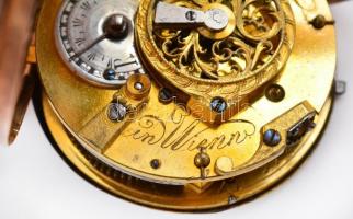 1803 Bécs, Jacob Schulz jelzett arany zsebóra. (9K) sérült zománc számlap, javításra szoruló szerkez...