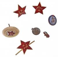 7db-os, nagyrészt szovjet jelvény- és kitűzőtétel T:2,2- 7pcs of badges, most of them Soviet C:XF,VF