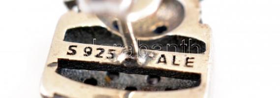 Ezüst(Ag) baglyos fülbevalópár, Pandora jelzéssel, 1,5×1 cm, bruttó: 4,23 g