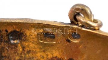 Ezüst (Ag) Magyar Szent Korona kicsinyített méretarányos másolata, aranyozott, zománcozott, jelzett,...