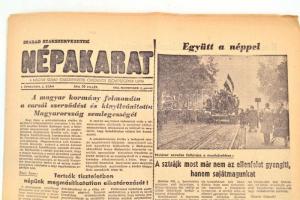 1956 Népakarat. I. évf. 1., 2. és 10 számai. 1956. nov. 1., 2., 23. Magyar Szabad Szakszervezetek Or...