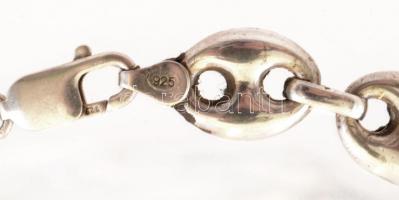 Ezüst(Ag) oválszemes férfi karkötő, jelzett, h: 24,5 cm, nettó: 20,24 g