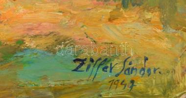 Ziffer jelzéssel: Beszélgetők. Olaj, karton, 25x20,5 cm