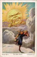 Die sieben Raben. Brüder Grimm / The Seven Ravens. Brothers Grimm fairy tale art postcard. Uvachrom Nr. 4889. Serie 320. s: O. Herrfurth (EK)