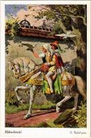 Aschenbrödel / Cinderella. Folk tale art postcard. Uvachrom Nr. 3879. Serie 154. s: O. Kubel