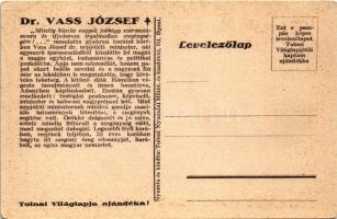 Dr. Vass József, gyászlap. Rozgonyi felvétele. Tolnai Világlapja ajándéka / Hungarian politician, wh...