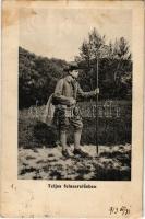 1913 Cserkés teljes felszerelésben. Magyar Rotophot 678. / Hungarian boy scout in full equipment (fl)