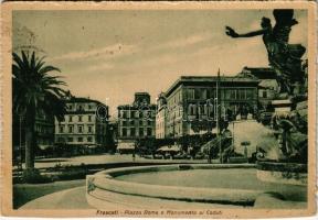 1939 Frascati, Piazza Roma e Monumento ai Caduit, Gelateria / square, monument, shops, automobile, ice-cream shop. Fotoedizioni E. Corazza (cut)