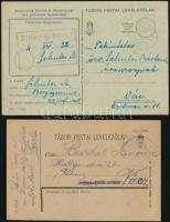 1918-44 2 db tábori postai levelezőlap, Váci lakos által írva: