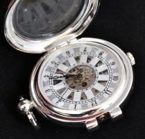 Heritage collection Seine mechanikus, ezüstözött gyűjtői zsebóra, eredeti dobozában, leírással, újsz...