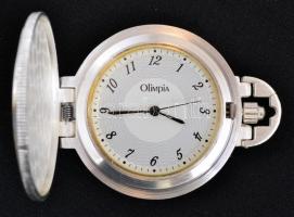 Heritage collection Olimpia mechanikus, ezüstözött gyűjtői zsebóra, eredeti dobozában, leírással, újszerű állapotban. Működik. / Mechanic pocket watch