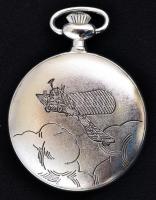 Heritage collection Blériot mechanikus, ezüstözött gyűjtői zsebóra, eredeti dobozában, leírással, új...