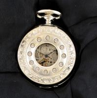 Heritage collection Nantes mechanikus, ezüstözött gyűjtői zsebóra, eredeti dobozában, leírással, újs...