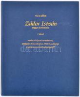 Zádor István 7 darab eredeti rézkarca Jeruzsálemről. Számozott album. Szolnok, 1995. Viktoria Kft. 1 lev. 7 t. (rézkarcok). 14 hártyapapír előzékkel. A rézkarcokat sokszorosította Pataky Béla grafikusművész, az albumokat készítette Tarapcsik Sándor könyvkötészete, Kecskemét. Aranyozott, díszes egésvászon mappában. Számozott példány (79 sz.)