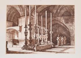 Zádor István 7 darab eredeti rézkarca Jeruzsálemről. Német nyelvű kiadás Számozott album. Szolnok, 1...